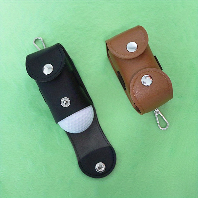 1pc portable mini pu leather golf storage bag waist hanging golf protection bag details 2