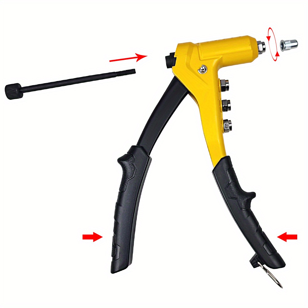 Hand Rivet Nut Gun M3m4m5m6 40 Rivet Gun Nuts 4 Pull Rods 4 Temu