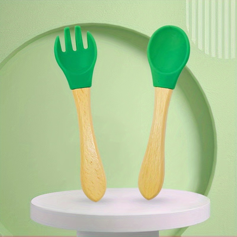 Safe Silicone Baby Fork Spoon Set