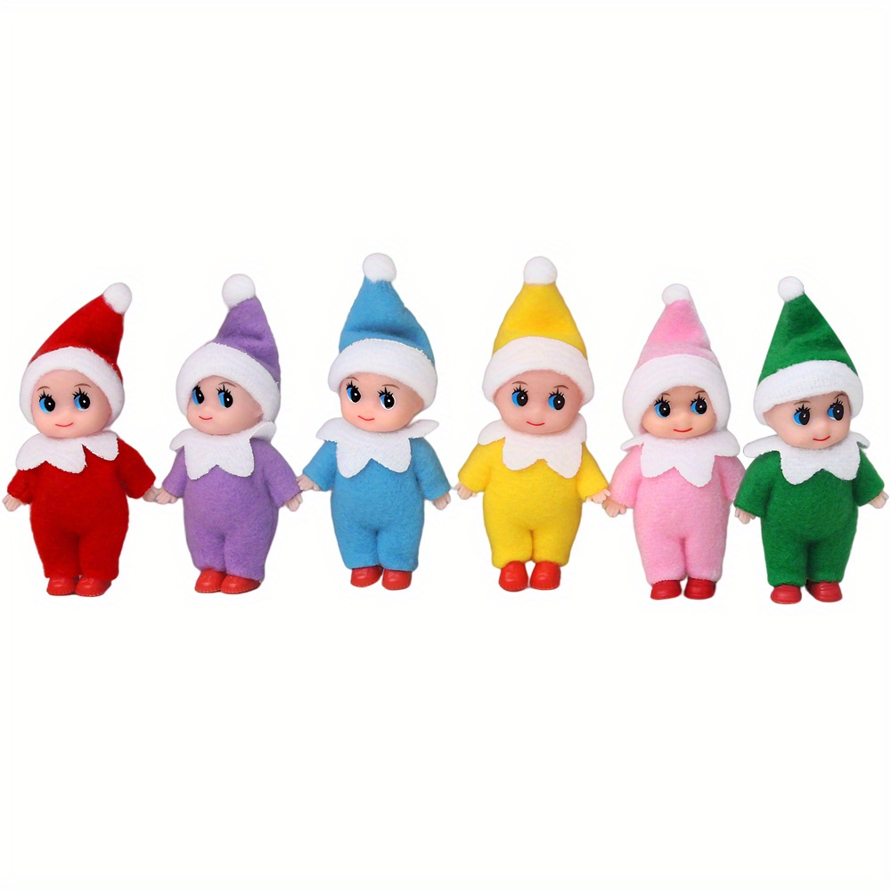 Christmas Elf Doll Baby Elf Bookshelf Elf Doll Pvc Felt Doll - Temu