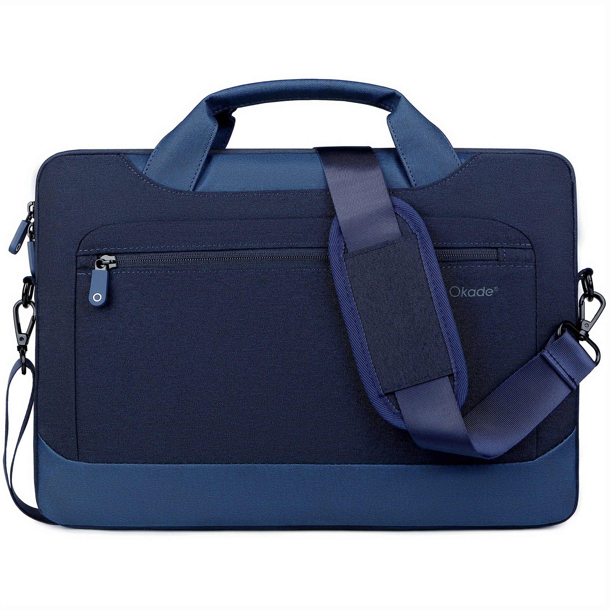 TEMU Okade T62 Shock-absorbing Laptop Briefcase - Lightweight With Detachable Shoulder Strap & Trolley Handle, Tablet Compartment, Multiple Carry