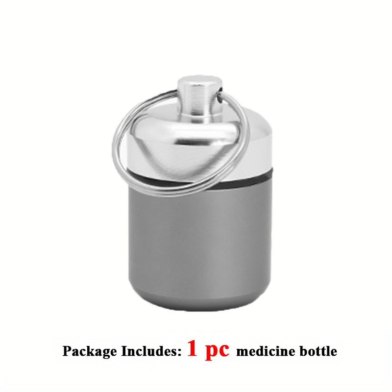 Keychain Pill Holder Mini Stainless Steel Pill Bottle Edc - Temu