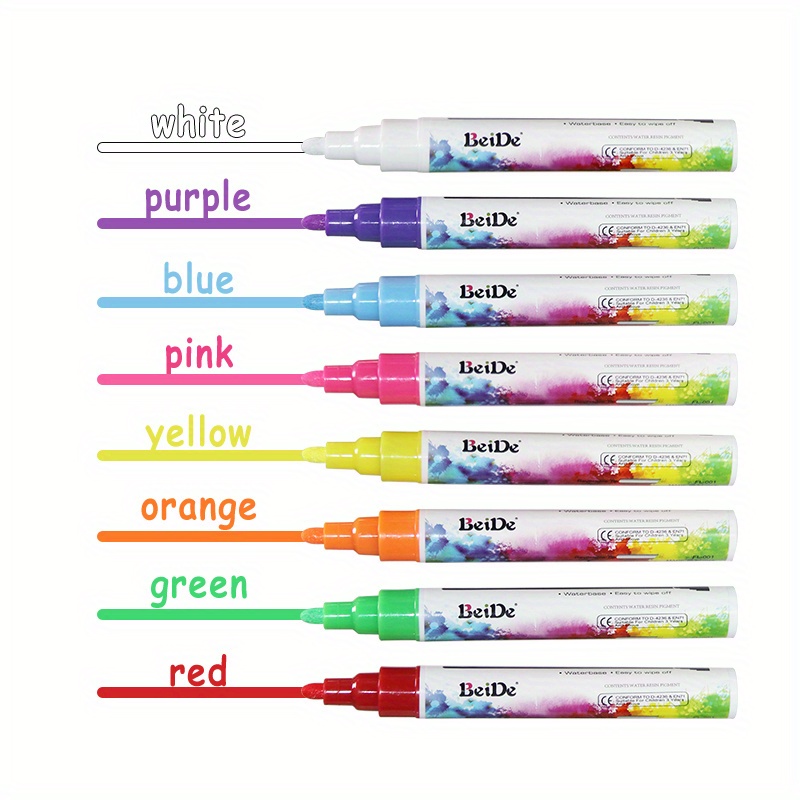 Basics Bullet/Chisel Reversible Tip Chalk Markers, Bold Point, 8  Pack, Bright Colors