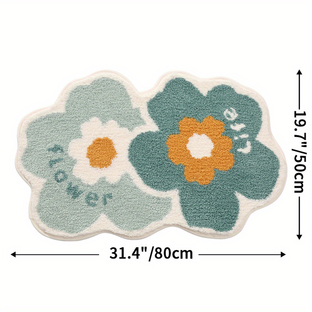 Flower Bathroom Mat - Leathaire - Polyester - Rubber - 4 Colors - ApolloBox