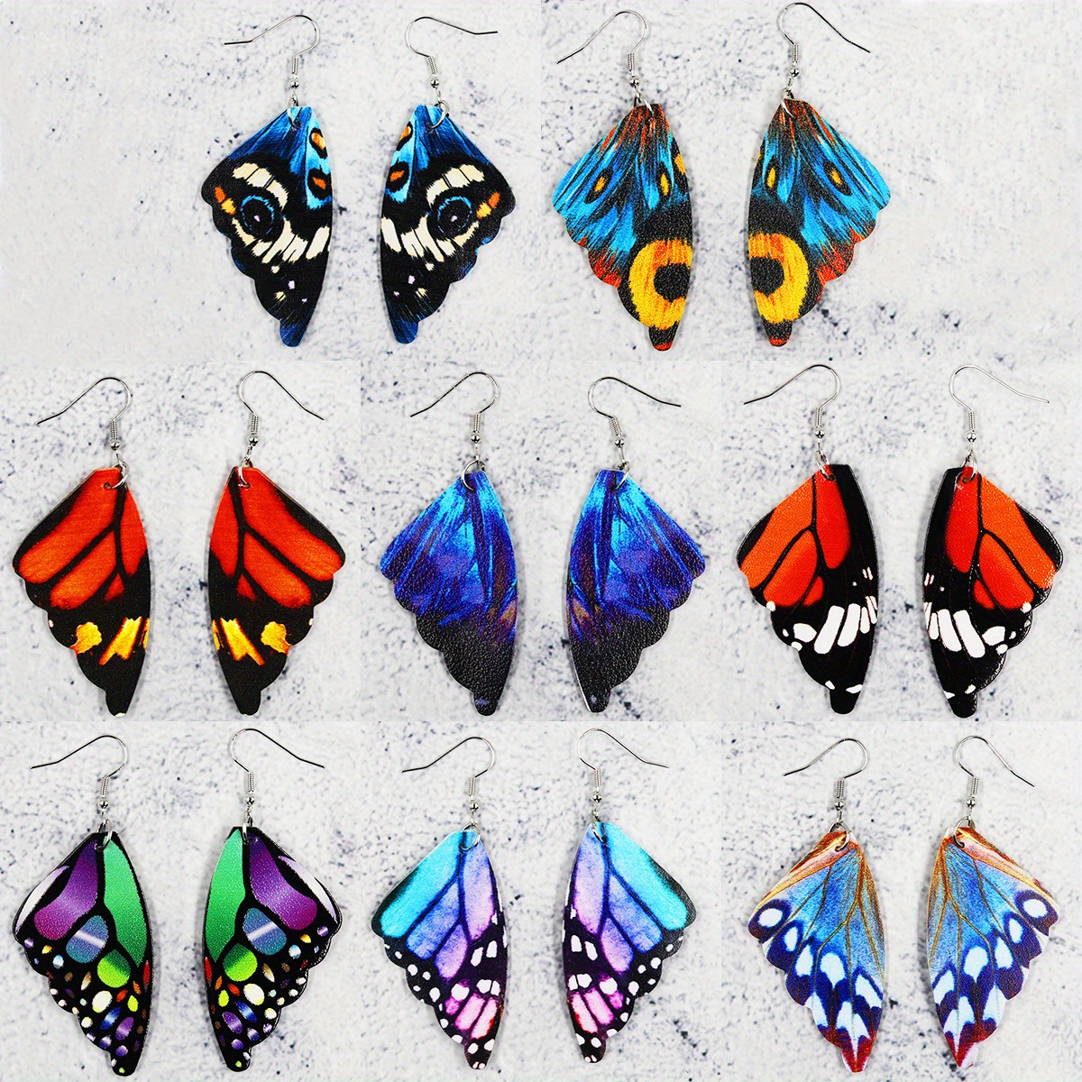 Colorful Small Bees Butterflies Pattern Teardrop Earrings - Temu