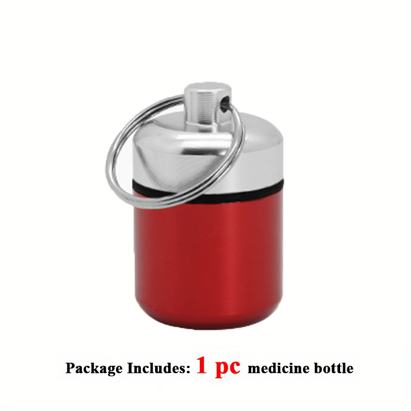 Pill Container Outdoor Medicine Bottle Keychain Waterproof