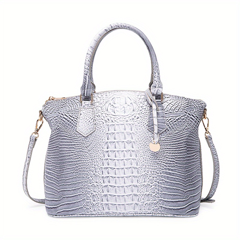 Crocodile Embossed Handbag, Fashion Leather Crossbody Bag, Women's Top  Handle Satchel Purse - Temu Philippines