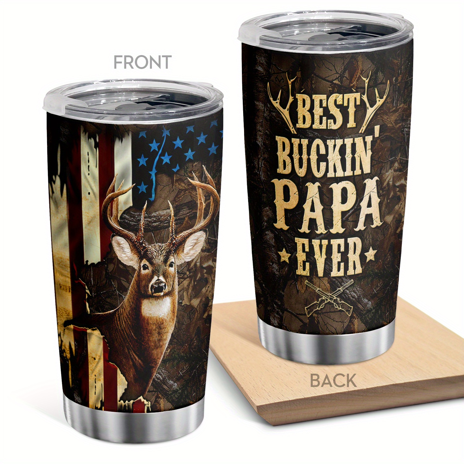 Hunting Gifts For Men, Hunter Gifts For Men, Coffee Cup For Men, Metal Deer  Hunting Tumbler Cup, Insulated Travel Coffee Mug With Lid - Temu