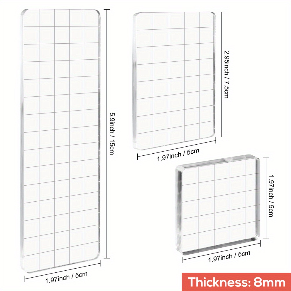 Clear Acrylic Stamp Block Kit With Grid Lines For Getting - Temu