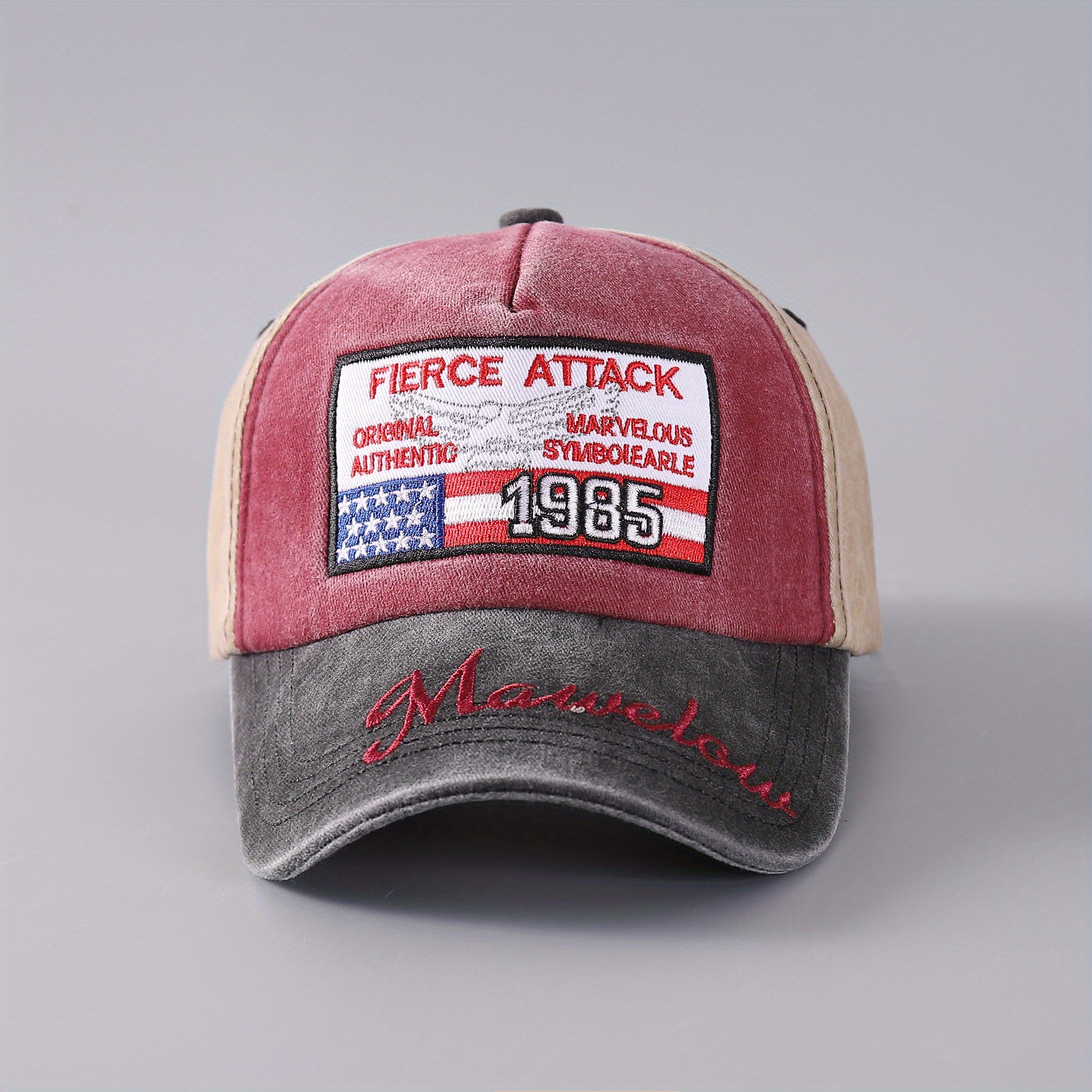 US Flag Embroidered Print Adjustable Baseball Cap for Outdoor Sport
