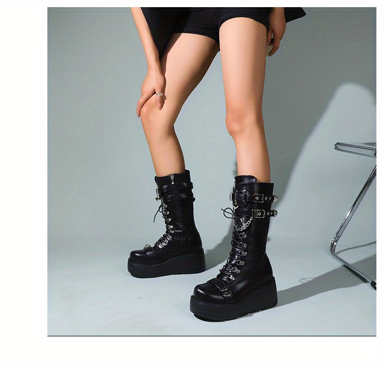 High rise heel on sale boots