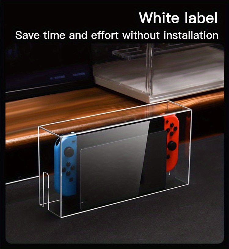 acrylic transparent game console base protective case dust cover for nintendo switch switch oled details 2