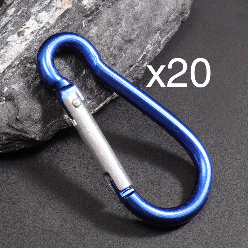 20pcs Durable Mini Carabiner Keychain For Keys And Camping Tools