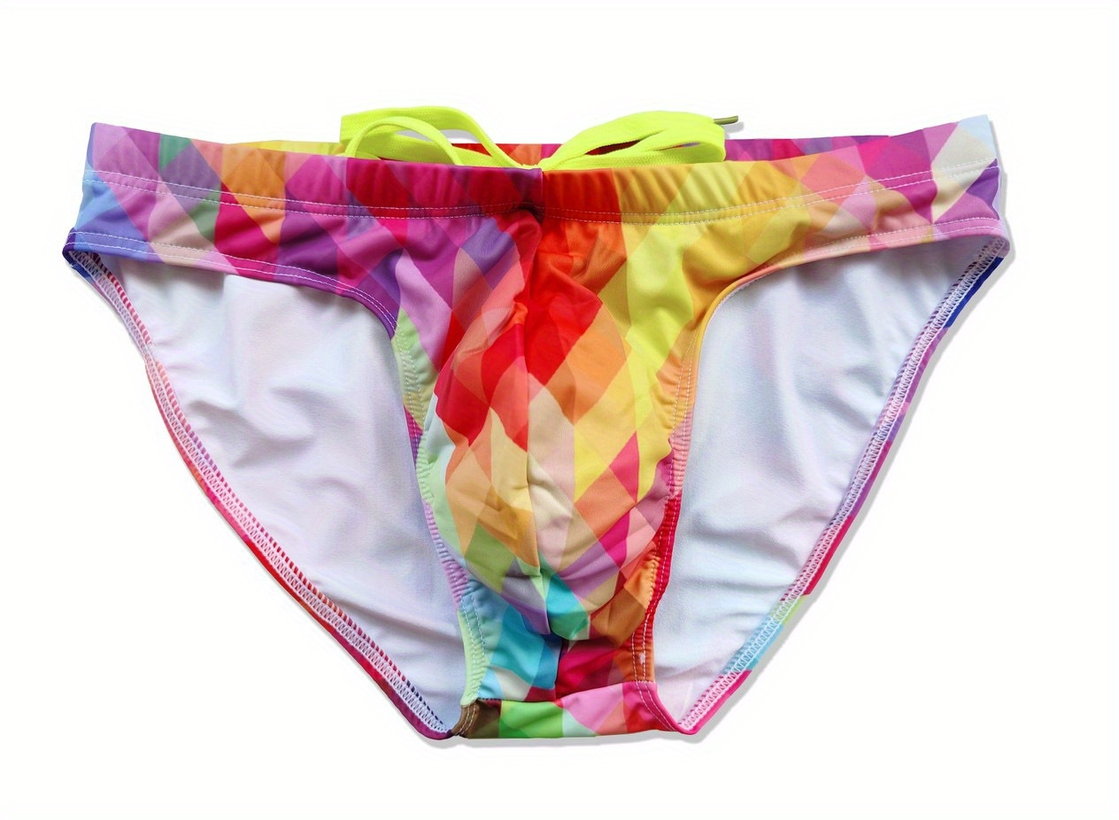 Men's Swim Briefs Geometric Pattern Print Hawaii Style Thong - Temu ...