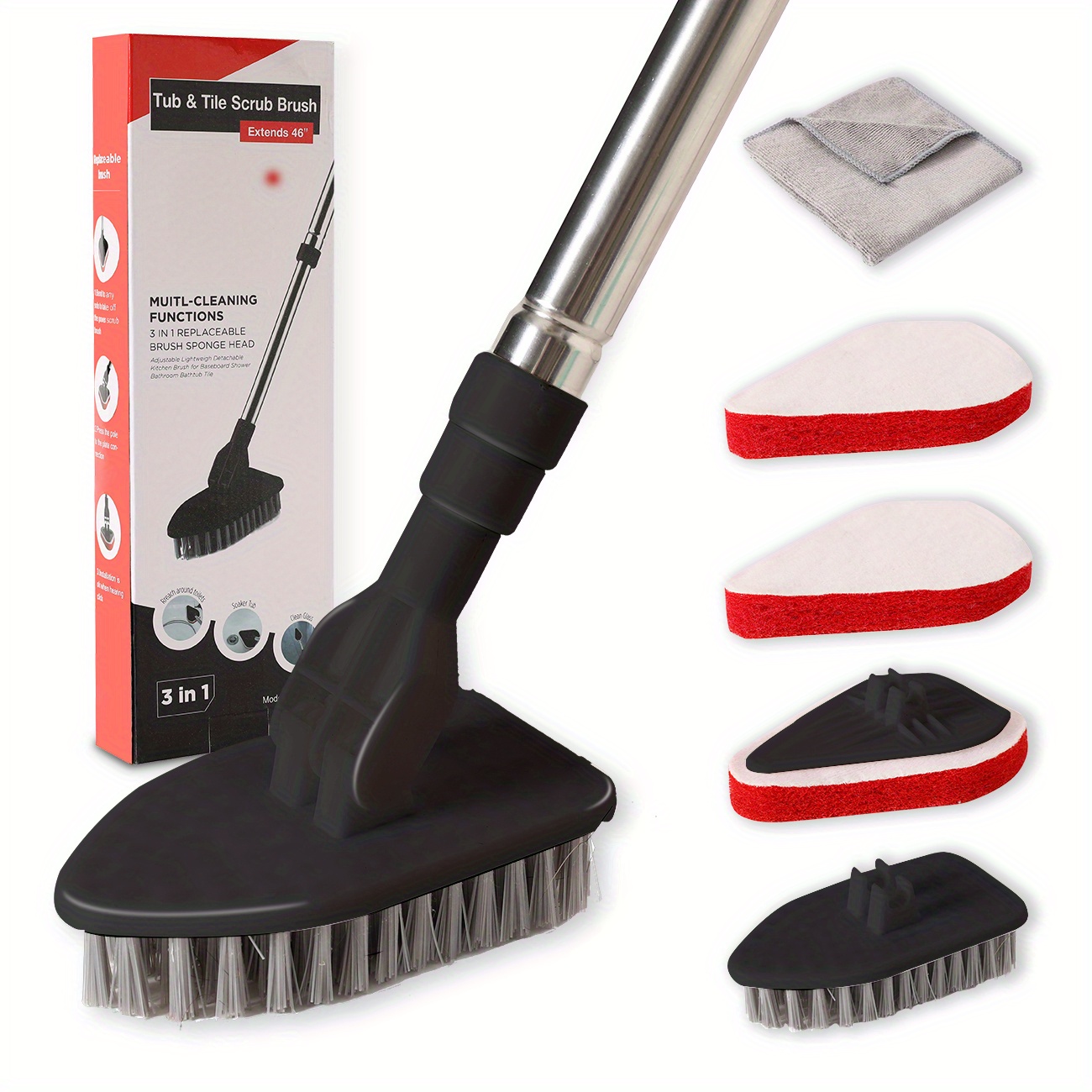 Cleaning Brush, 2 In 1 Scrubbing Cleaning Hand Brush Household