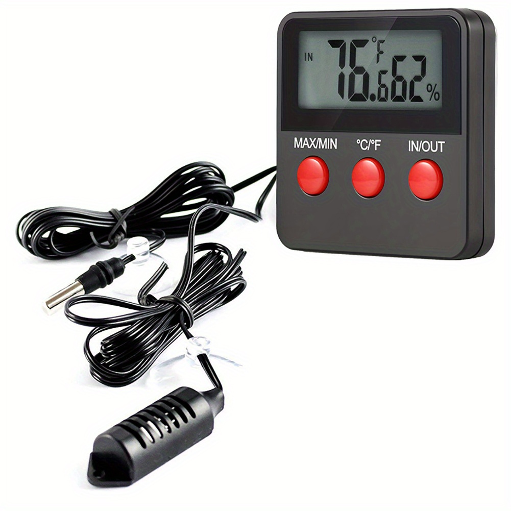 Humidity Meter & Thermometer Hygrometer LCD Digital Probe - Black