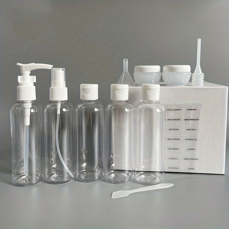 Refillable Bottle Set Transparent Plastic Liquid With - Temu