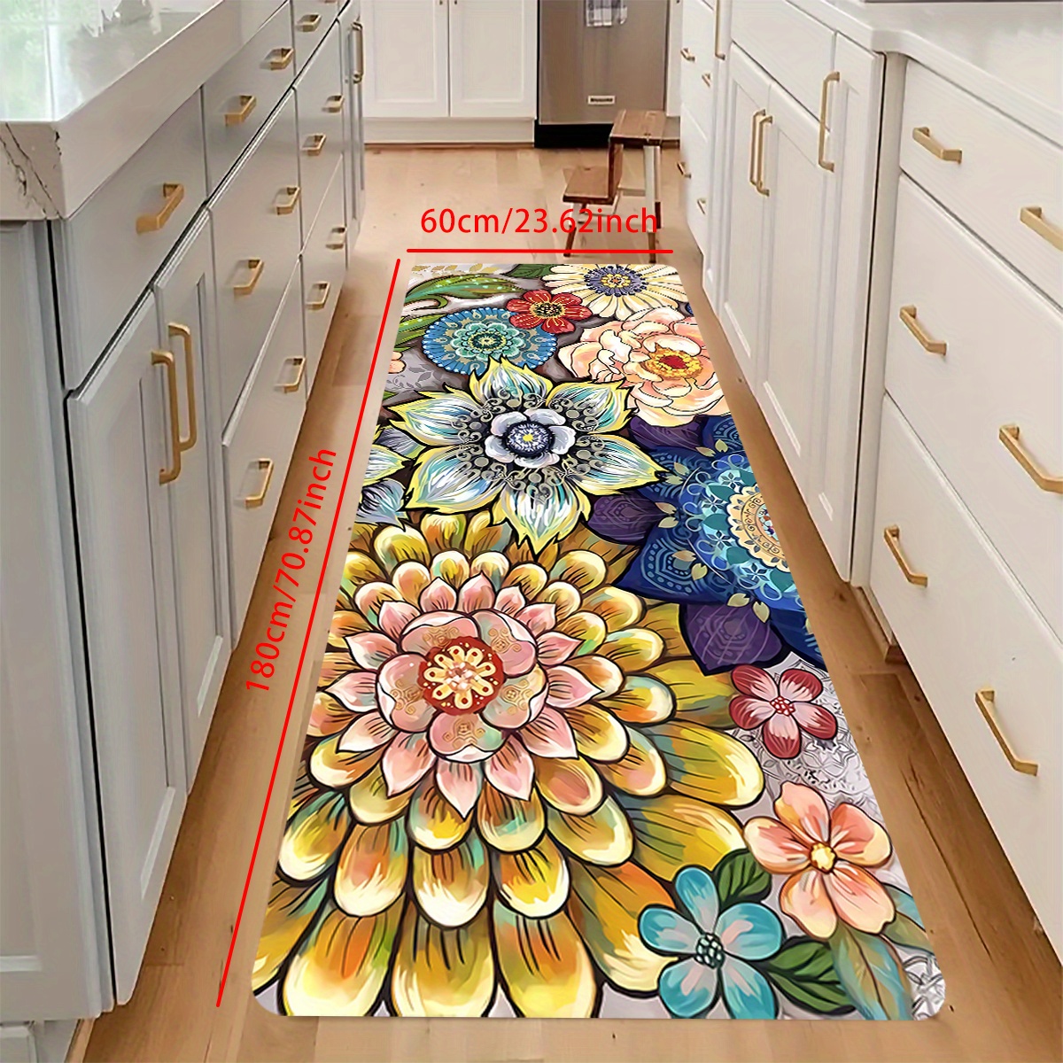 MIGAGA Kitchen Rug,Magical Dark Forest with Mystical Sun Light  Firefly,Non-Slip Kitchen Mat Rubber Backing Doormat Runner Rug Set for  Entryway and Bedroom Hallway Laundry Room Rugs
