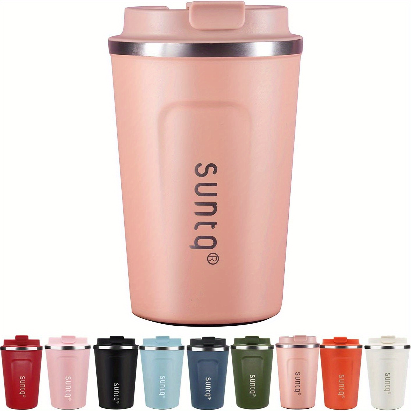 Reusable Travel Coffee Cups, Travel Coffee Mug With Leakproof Lid, Thermal  Mug Insulated Cup, Stainless Steel Travel Cup With Rubber Grip, For Hot And Cold  Drinks - Temu