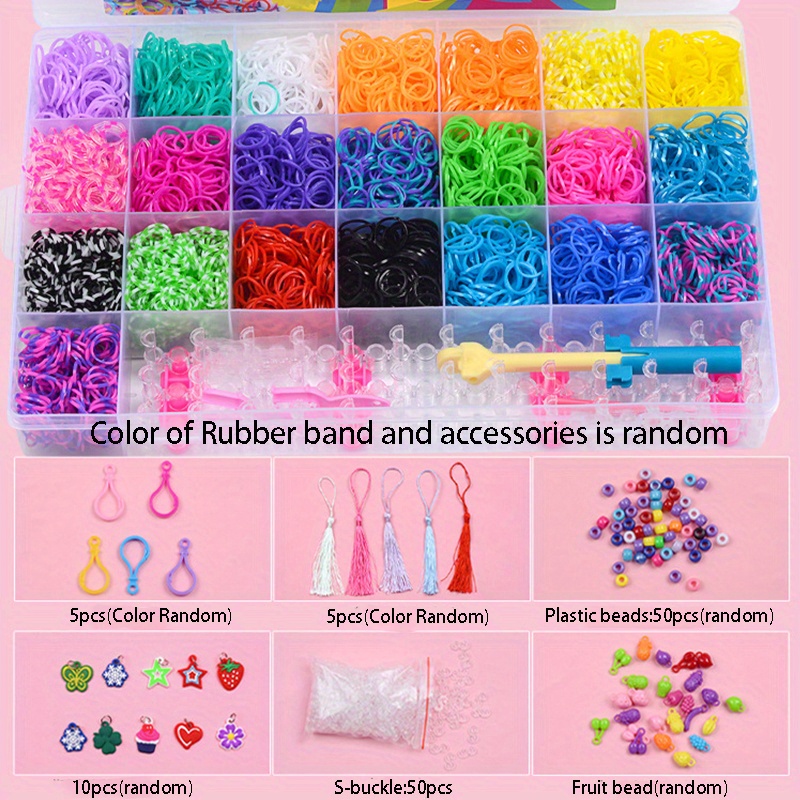 Premium Rubber Bands Refill Loom Set Colorful Rubber - Temu