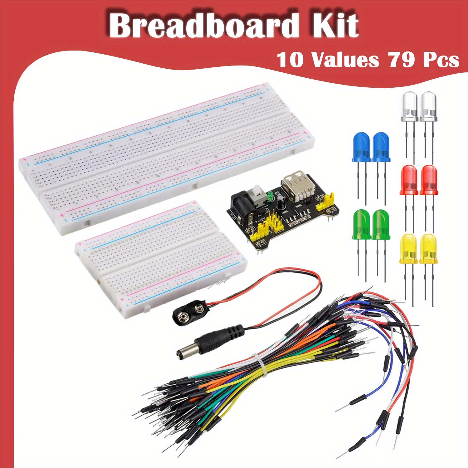 Fun Electronics Kit, Diodes, Cables, Copper Wire Resistors