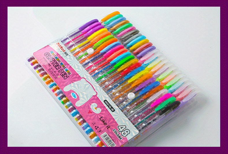 12/24/36/ Color Gel Pen Set Glitter Gel Pen Adult Color Book - Temu