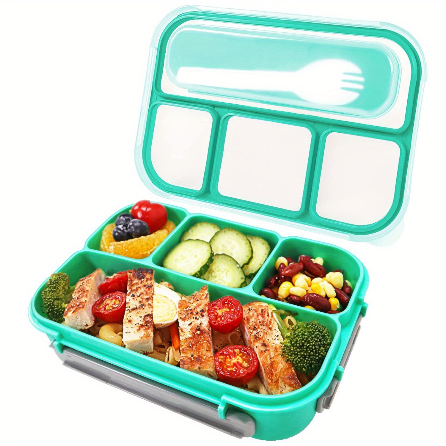 Lunch Box With Built in Ice Pack Fork 3 Compartments Square - Temu