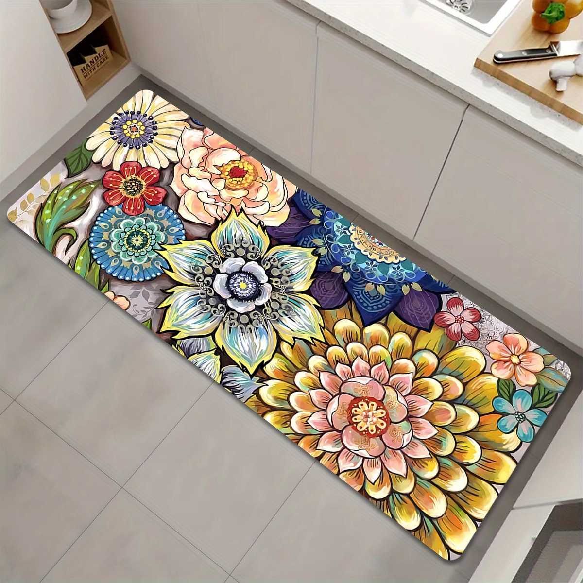 Floral Herbs Kitchen Rugs Floor Mat Anti Fatigue Washable Sage Leaves –  Joanna Home
