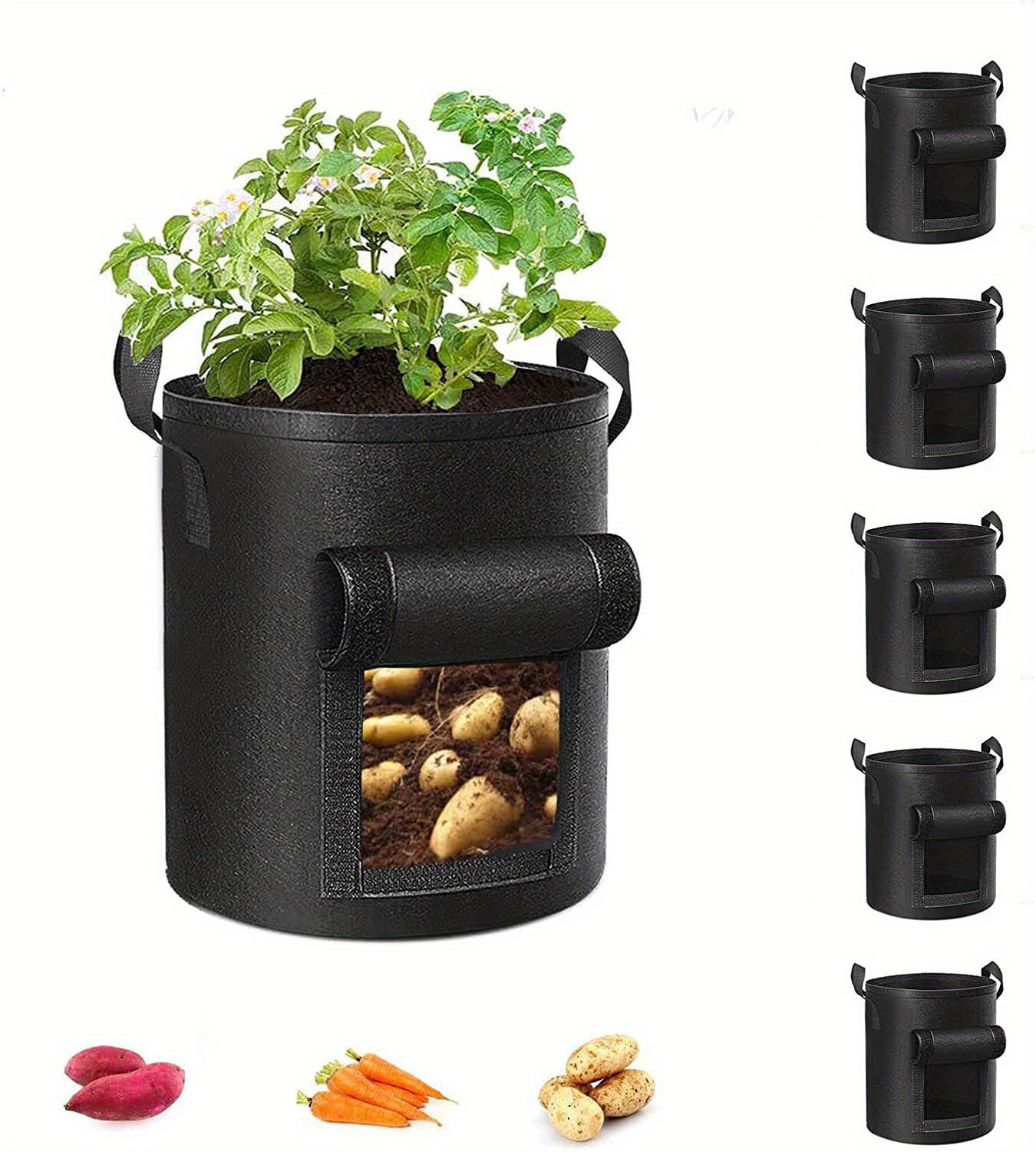 Potato Grow Bags, 7 Gallon/10 Gallon Planting Growing Bag With Flap And  Handles Plant Container Planter Pot For Potato Flowers Mushroom Tomato And  Vegetables, Green - Temu