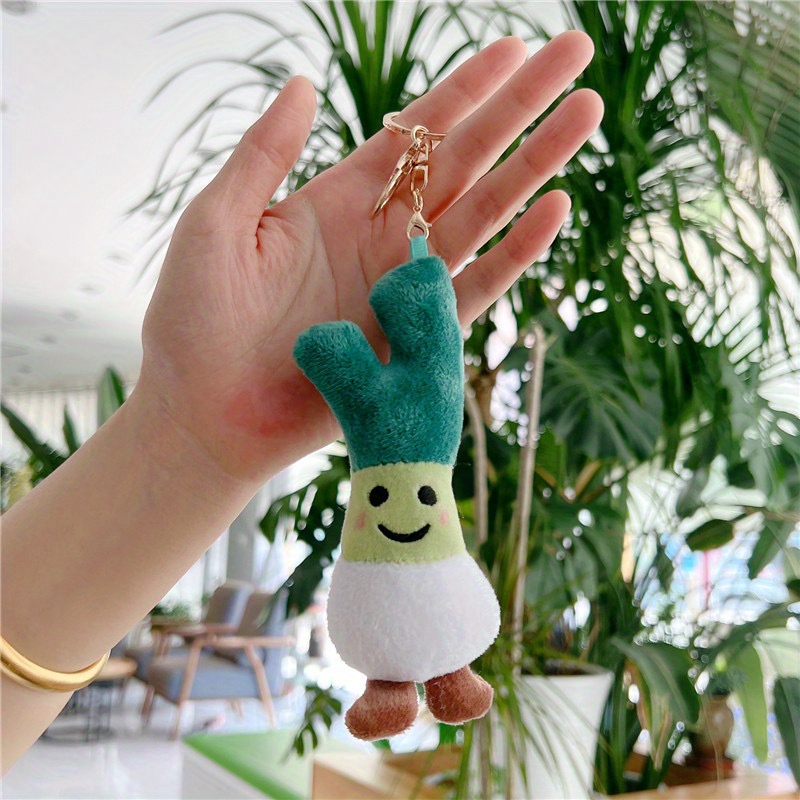 Temu Cartoon Cute Green Onion Keychain Plush Toy Green Onion Vegetable Doll Bag Pendant Gift Party Christmas Halloween Birthday Gift, Christmas Gifts