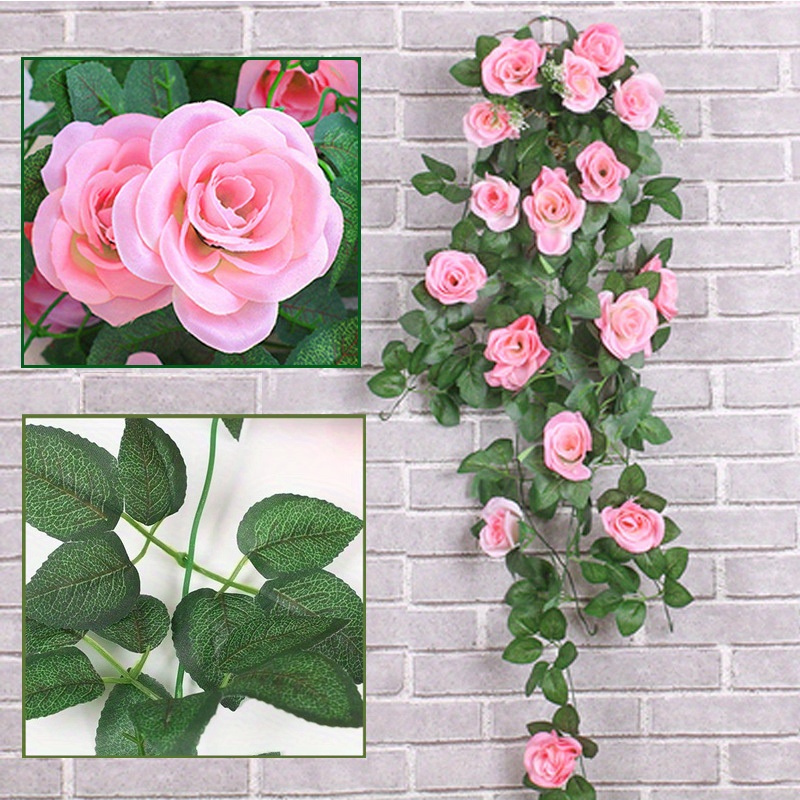 Fake Artificial Vines Flower Wall Hanging Faux Rattan Plant Flower Home  Deco-y