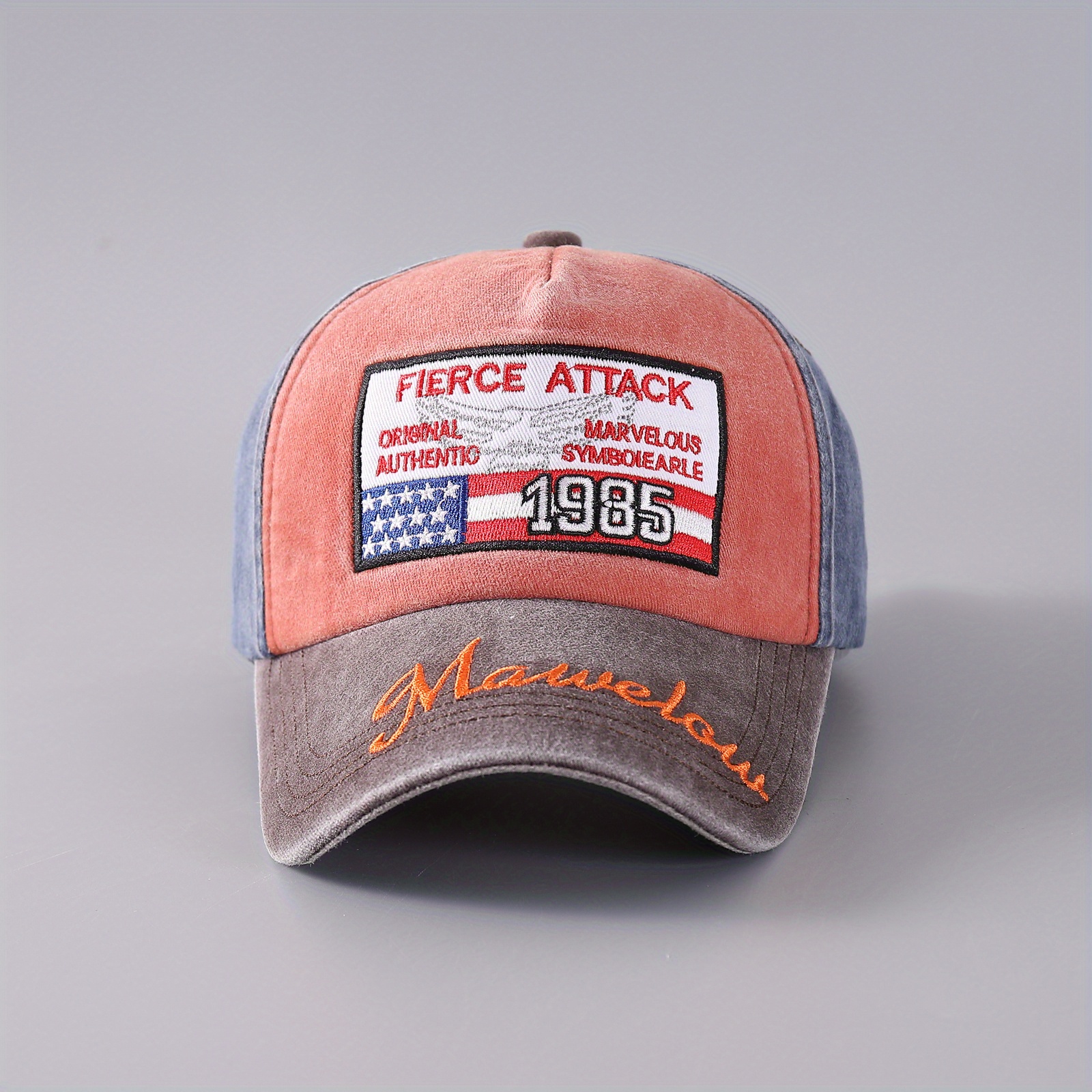 US Flag Embroidered Print Adjustable Baseball Cap for Outdoor Sport