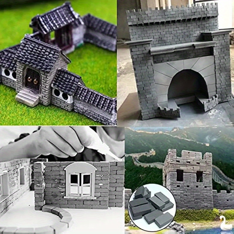 20x Clay Fired Miniature Bricks for Model Building Fairy Garden