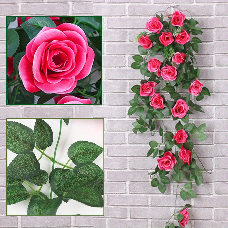 Decorative artificial plants ivy fake flower vine rattan ceiling wall  hanging flower vi…