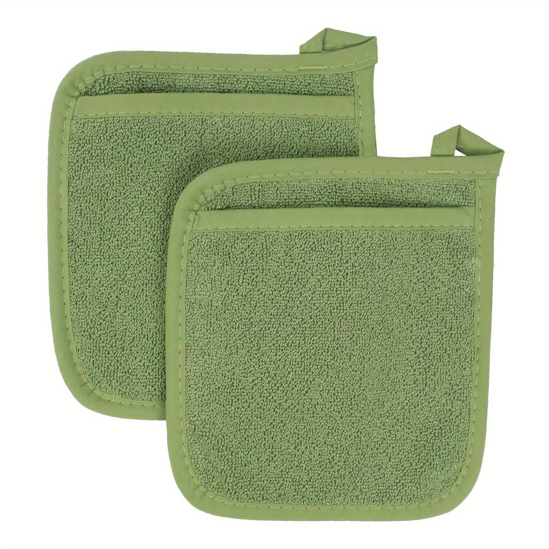 Square Polyster Oven Mitts, Short Heat Resistant Mitts, Microwave