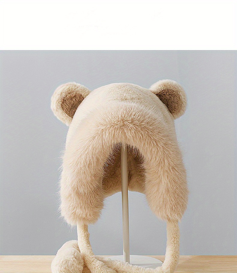 Stay Warm And Cute With This Adorable Plush Bear Ear - Temu