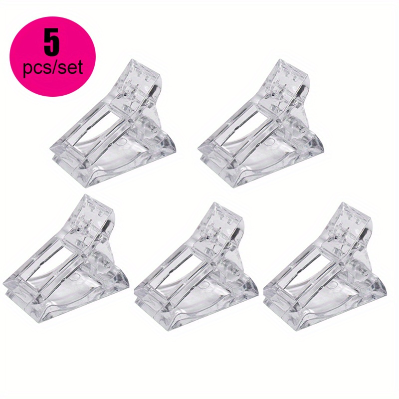 Nail Tip Clamps for Polygel Forms, Manicure Extension Clips (Clear, 20 –  Okuna Outpost