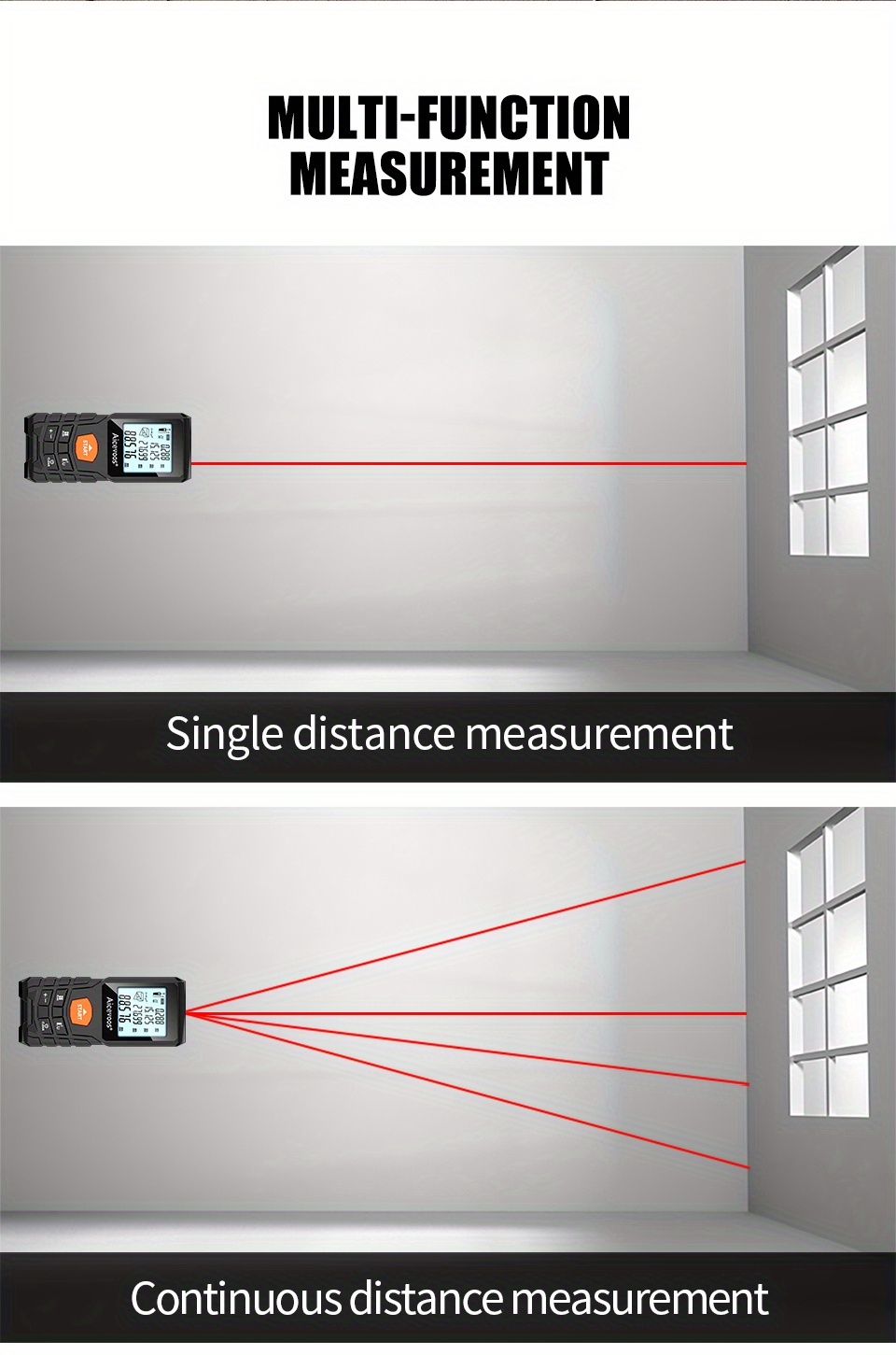 Mileseeydistance mètre Roulette électronique Bande numérique Télémètre  Trena Metro Laser Range Finder Ruban à mesurer