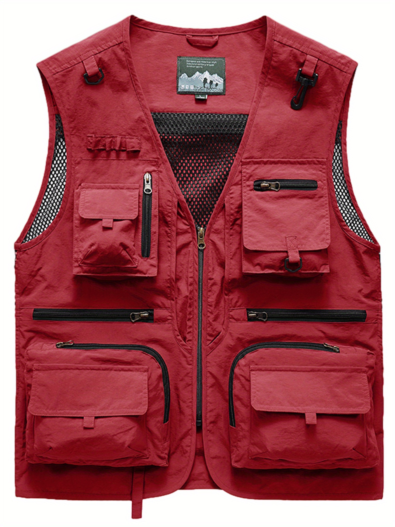 Zipper Pockets Cargo Vest Men's Casual V Neck Zip Up Vest - Temu