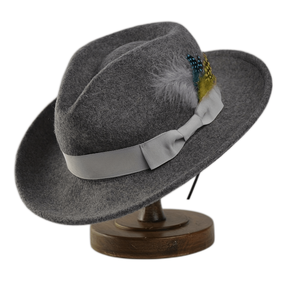 fedora hats for men women dress hats with bow band and feathers classic fashion woolen wide brim felt hat ideal choice for gifts
