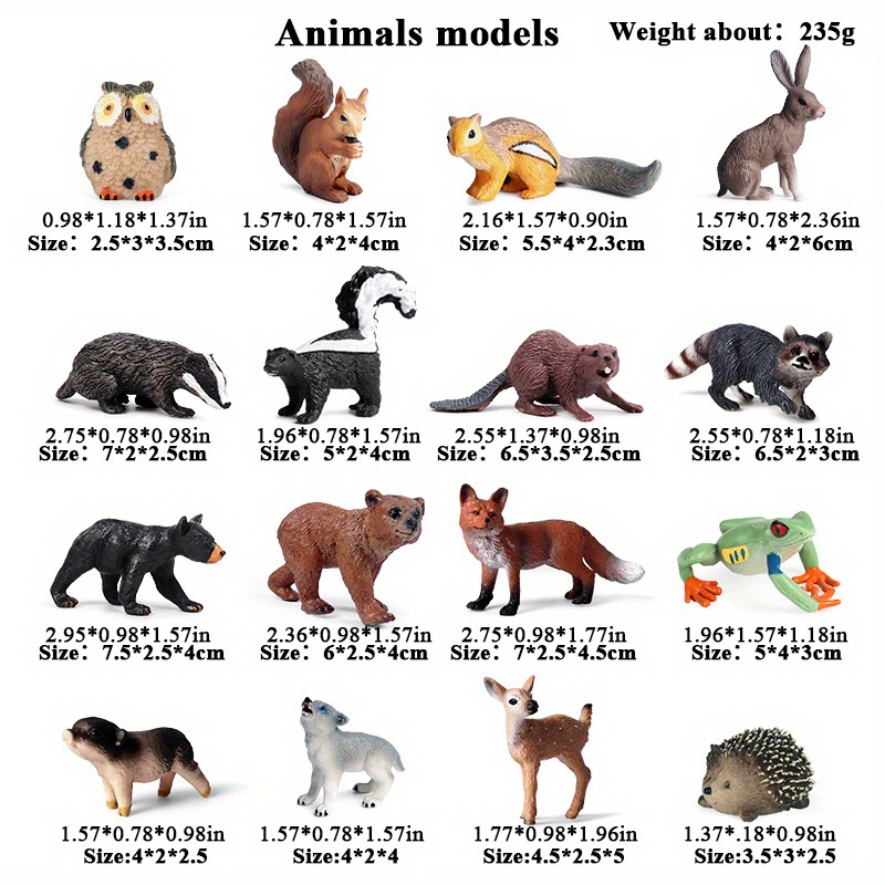 16pcs Forest Animal Figurines - A Perfect Birthday Gift For Kids & Toddlers!
