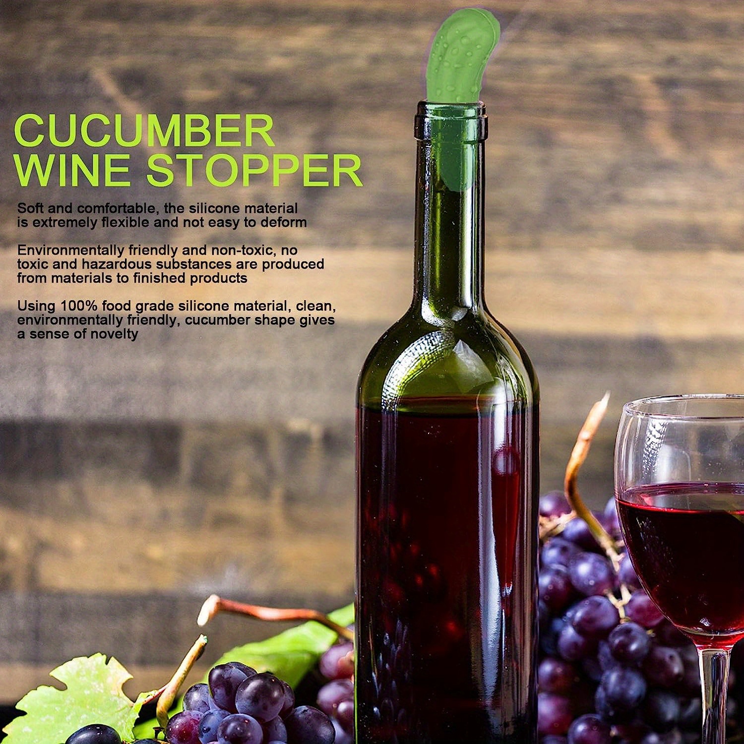 Funny Pickle Wine Stoppers Decorative Wine Gifts Reusable Temu