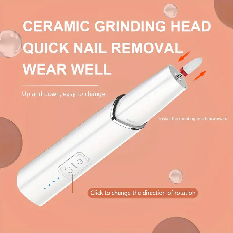 nail art drill machine nail sander small household nail remover electric nail grinder portable rechargeable professional finger exfoliating tool details 1