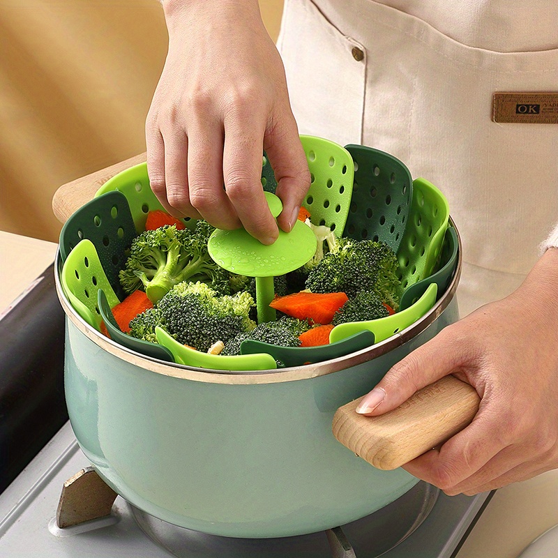 Silicone Steamer Basket Vegetable/food Steamer Basket - Temu