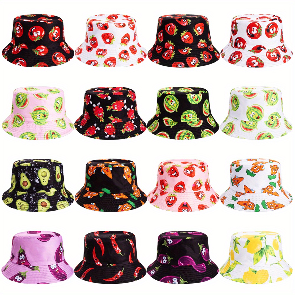 Fashionable And Cool Fruit Pattern Fisherman Hat Summer Sun Protection Hat  For Men And Women, High-quality & Affordable