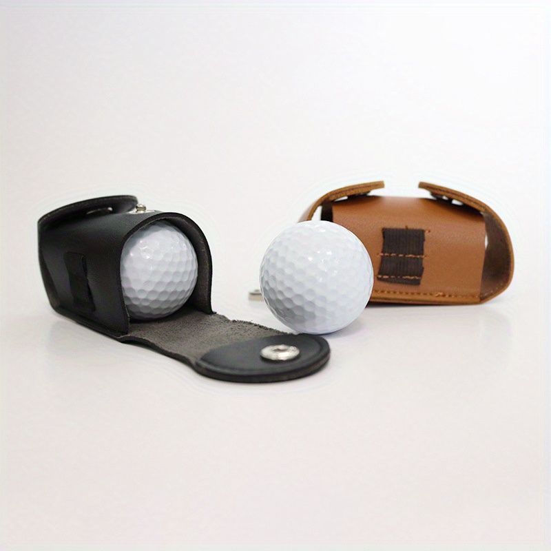 1pc portable mini pu leather golf storage bag waist hanging golf protection bag details 3