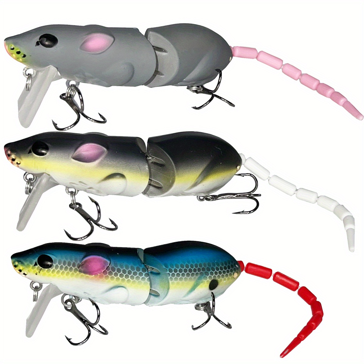 2 Sections 3D Mouse Fishing Lures Hard Plastic Wobbling Rat Artificial  Minnow Bait For Pike Bass Crankbait Fishing Tackle 9008 FishingFishing Lures  Pike Crankbait From 13,59 €