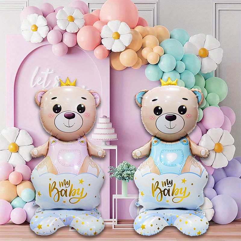 Party Scene Arrangement Blue Cute Baby Bear Base - Temu