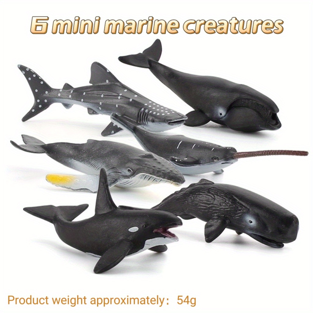 Simüle Deniz Yaşamı Mini Balina Modeli Balina Köpekbalığı Narval Kambur Balina Sperm Balina Statik Oyuncaklar Çocuklar için la ferme