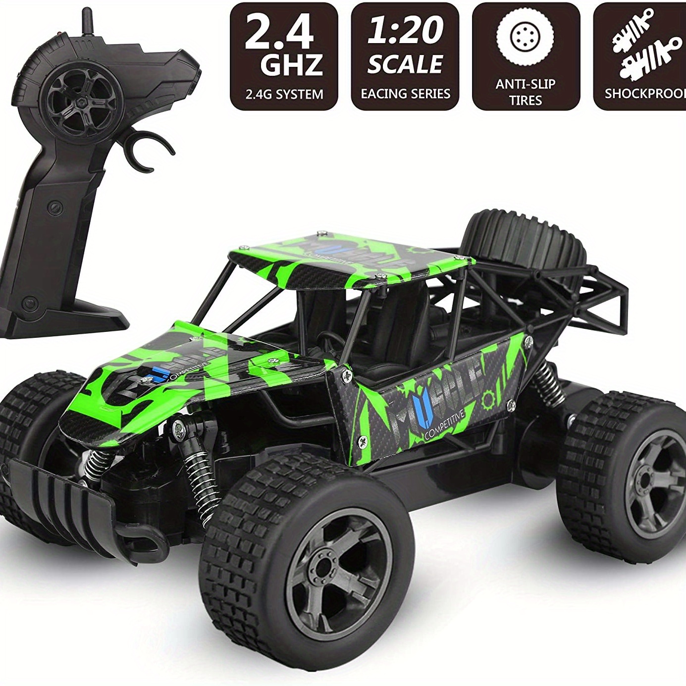 RC Carro Controle Remoto Brinquedos para Crianças Carros de Liga 2WD 2.4GHz  Truck 15 + KM / H de alta velocidade Racing Car Bugg